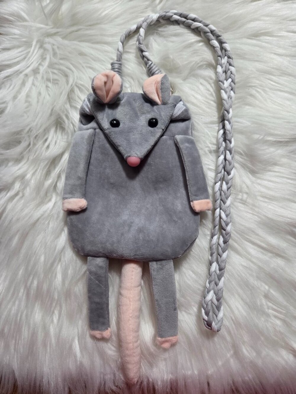 Gray Mouse Crossbody Bag